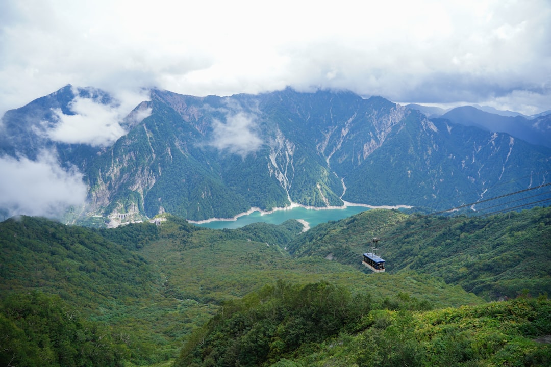 Mountain range and valley landscape in Toyama Prefecture, near Saburomaru distillery